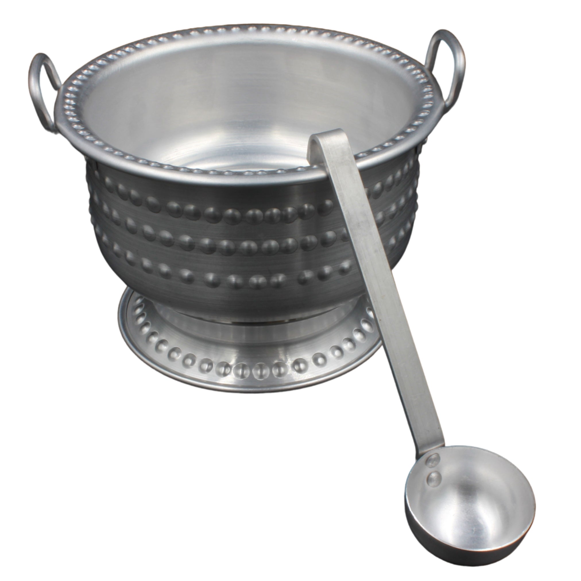 D ماعون سلطة فواكه مع مغرفة منقوش