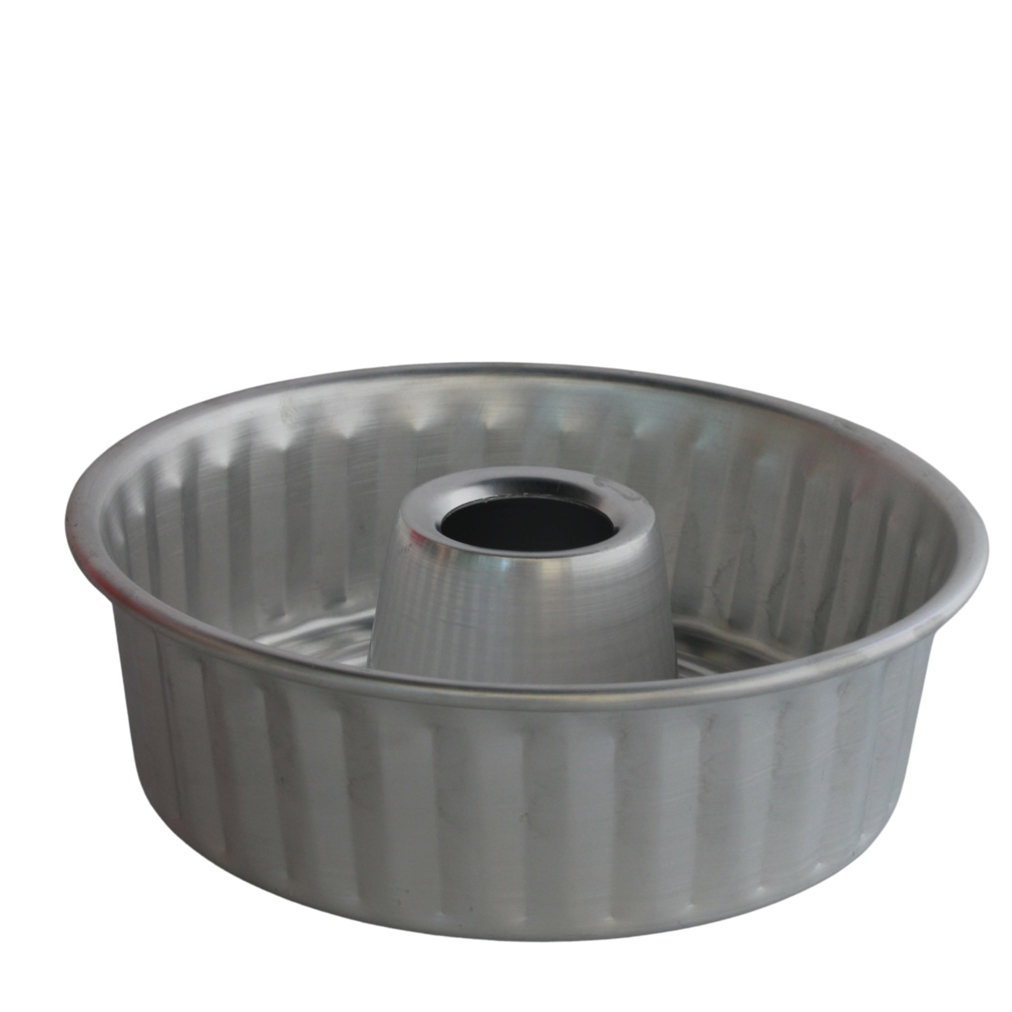 Ribbed lidless cake pan