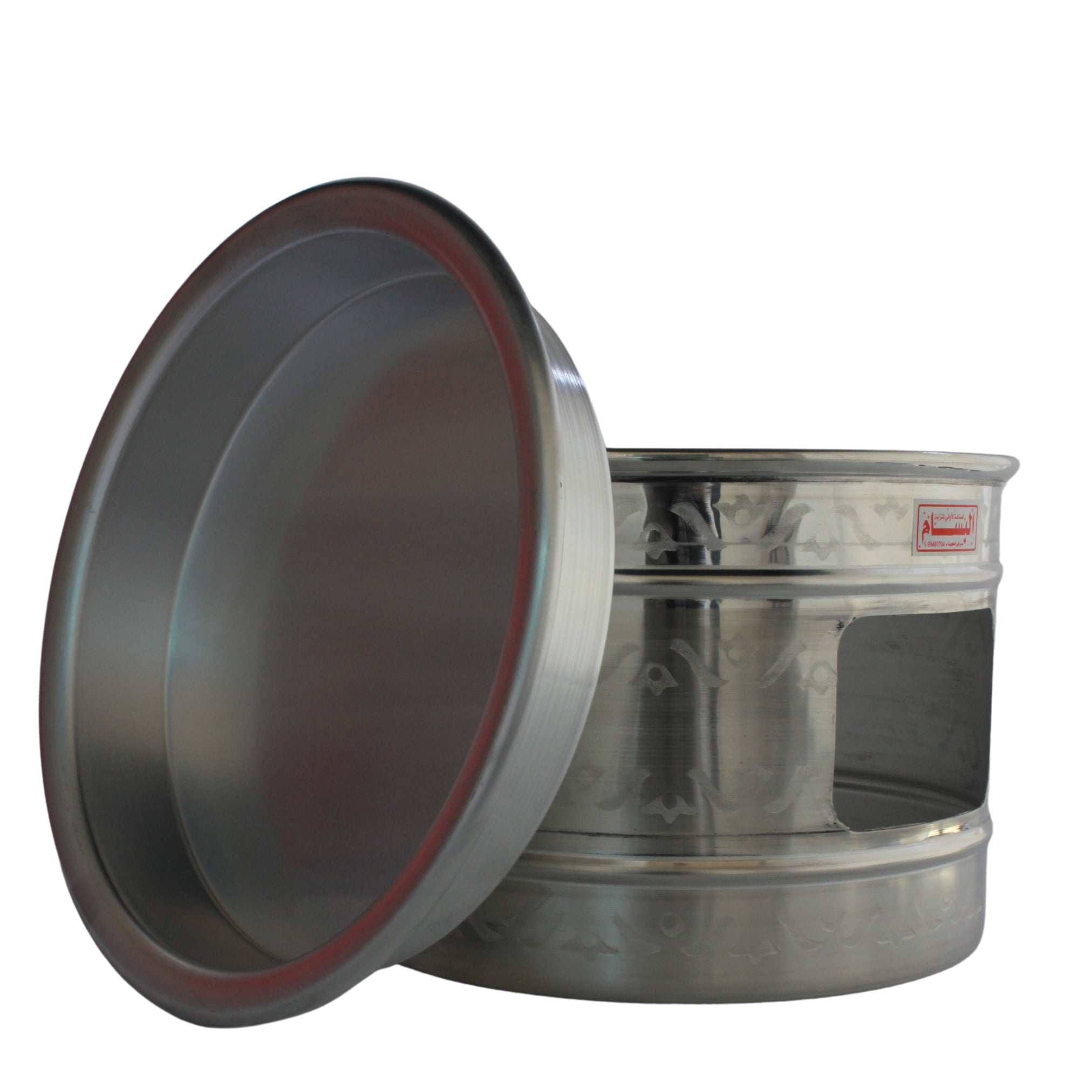 Engraved shiny heater with tray