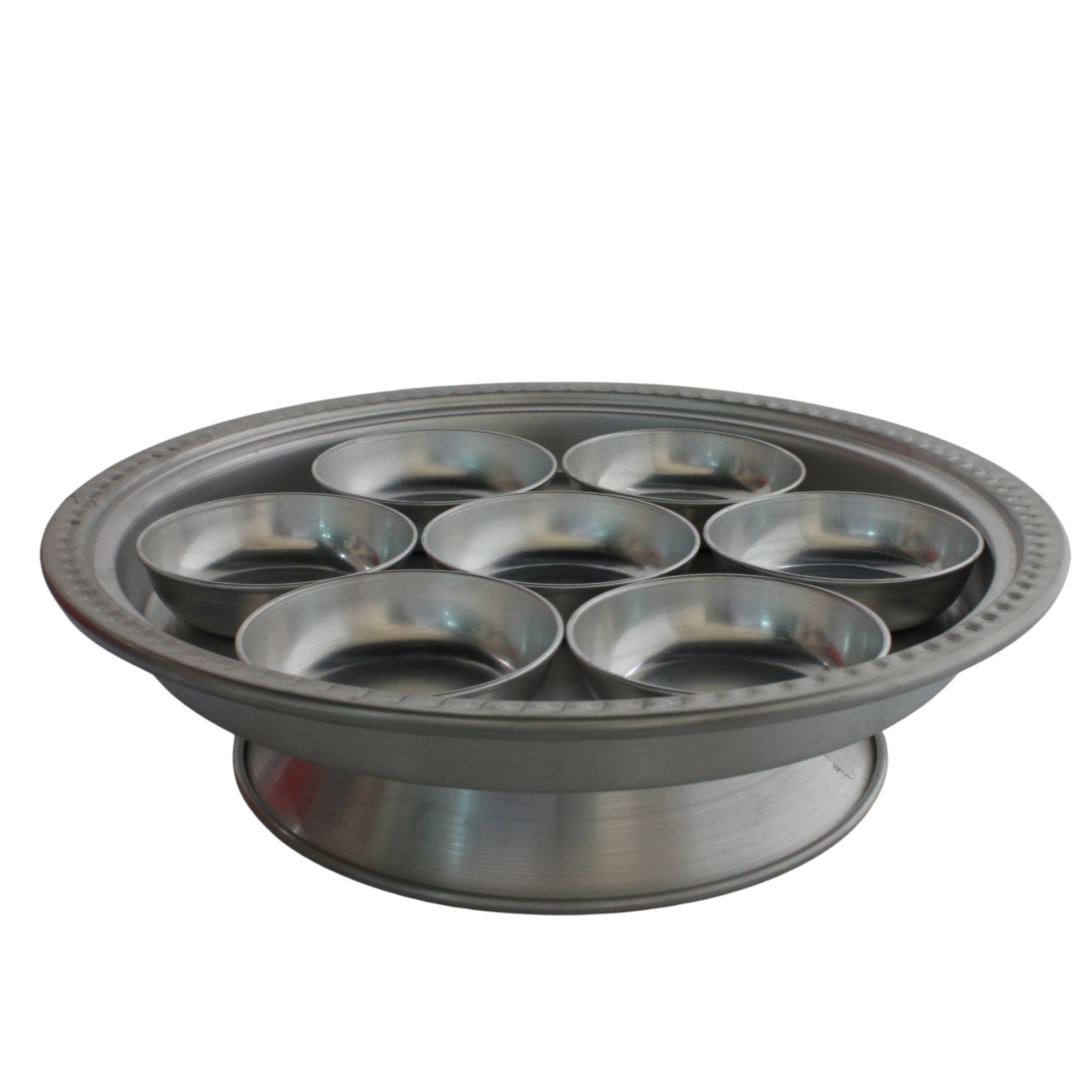 Aluminum lid breakfast tray with base