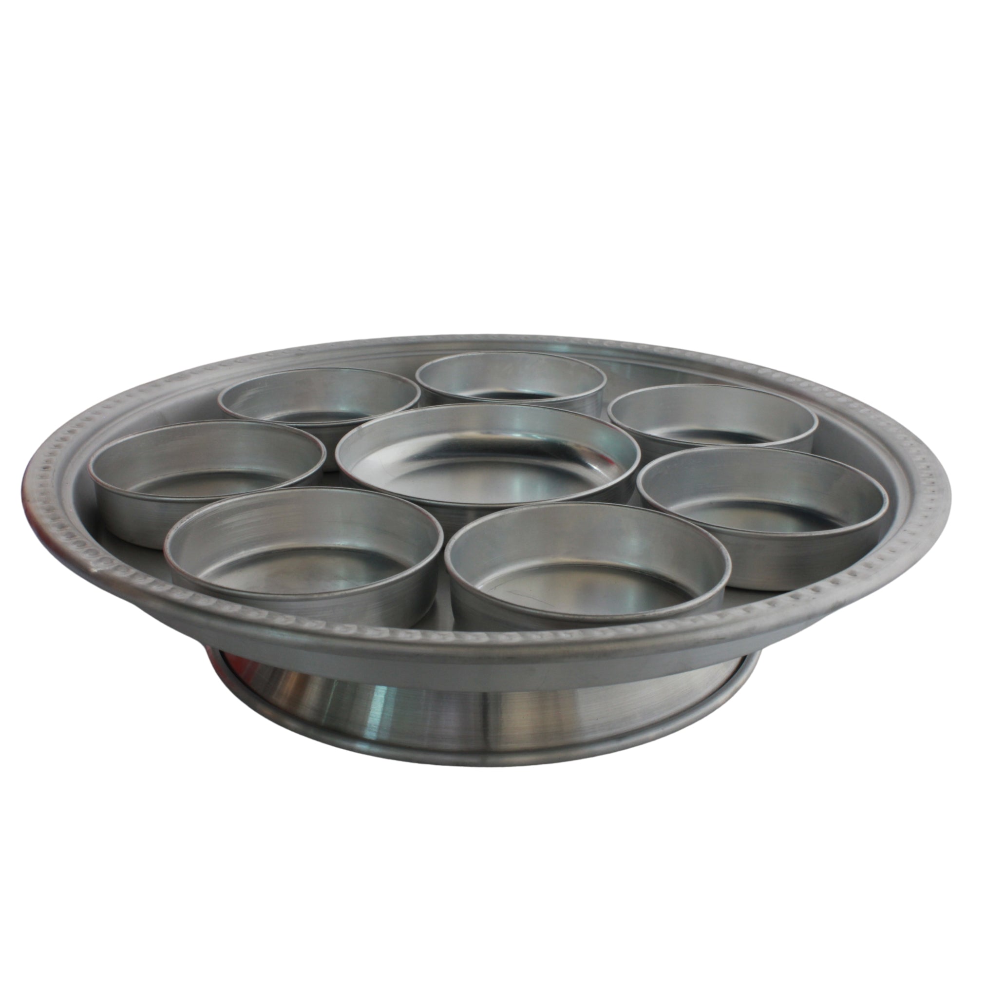 Aluminum lid breakfast tray with base