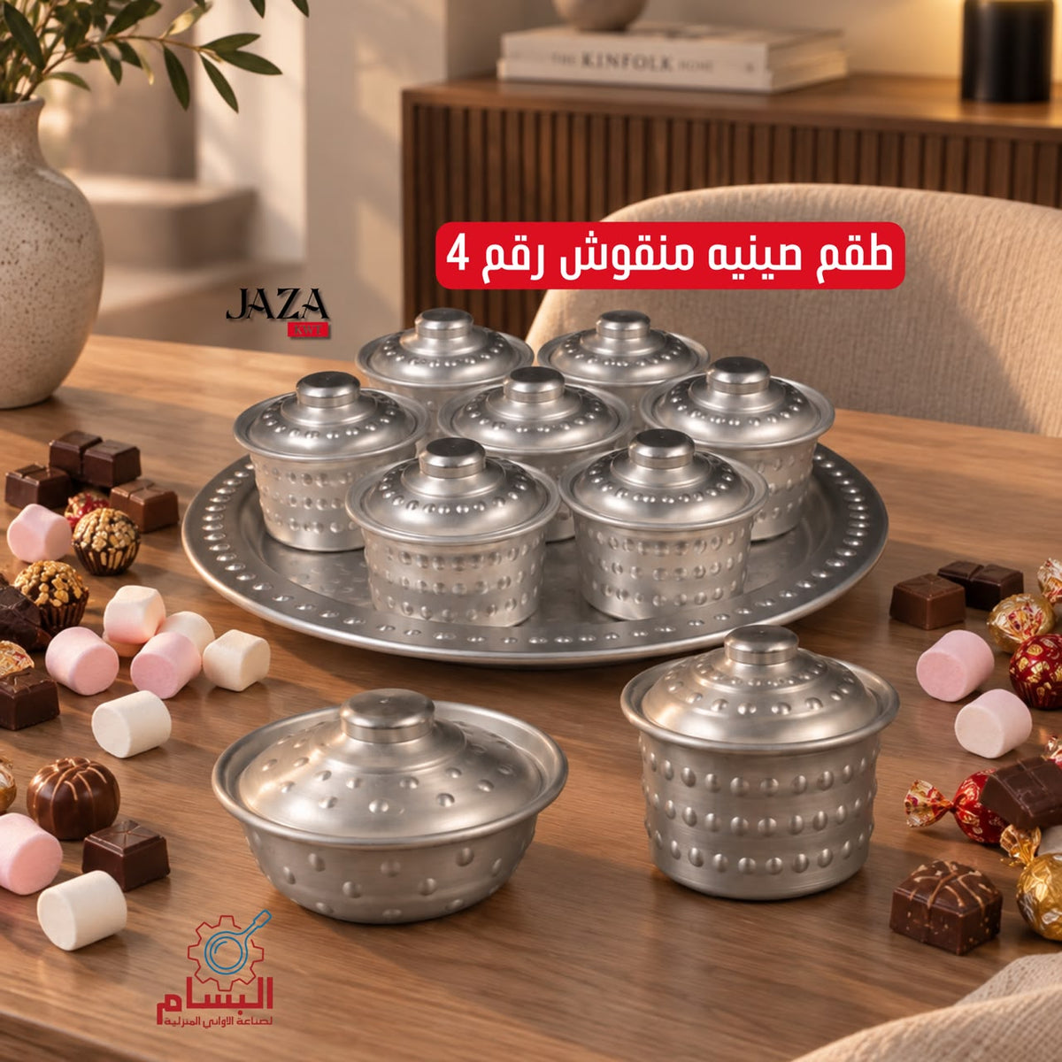 طقم صينية منقوش رقم 4